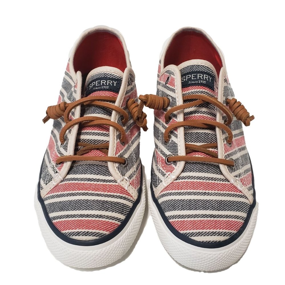 Sperry Top Sider Seacoast Stripe Navy and Red